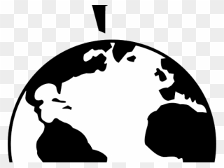 Globe Clipart Silhouette - World Clipart Black And White Transparent Background - Png Download