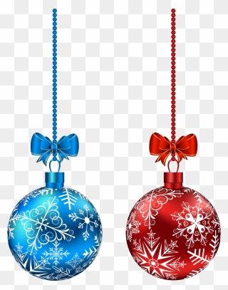 Blue And Red Hanging Christmas Balls Png Clip Art Imageu200b Transparent Png