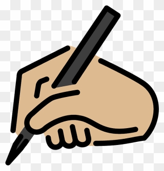 Writing Hand Emoji Clipart - Logo Of A Writting Hand - Png Download