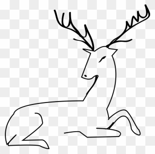 Line Art,wildlife,tail - Outline Dear Clipart - Png Download