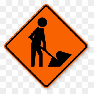 Transparent Street Signs Clipart - Construction Men At Work Sign - Png Download
