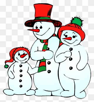 Clip Art - Merry Christmas Snowman Clipart - Png Download