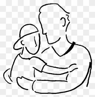 Father Son Clip Art - Dad And Son Drawing - Png Download