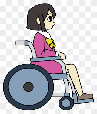Transparent Wheelchair Clipart - Girls Wheel Chair Cartoon - Png Download