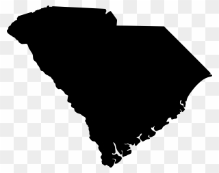 Flag Of South Carolina Topographic Map Clip Art - South Carolina State Silhouette - Png Download