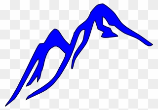 Mountain Png Outline Transparent - Mountain Clip Art Blue