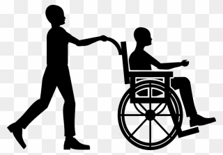 Person In Wheelchair Clipart , Png Download - Pushing A Wheelchair Clipart Transparent Png