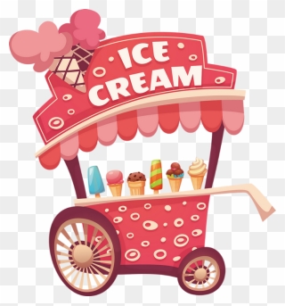 Dessin Png Chariot De Glaces, Tube - Ice Cream Cart Clipart Transparent Png