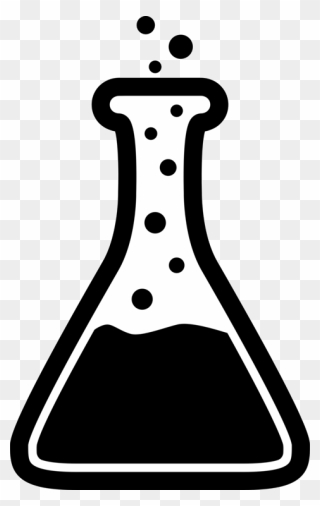 Beaker And Flask Clipart Png Black And White Stock - Erlenmeyer Flask Clipart Transparent Png