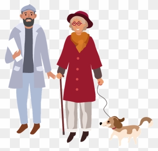 Old Couple Clipart - Illustration - Png Download