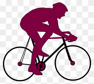 Purple Cyclist Icon Clip Art Clkerm Vector Clip Art - Riding Bicycle Illustration Png Transparent Png