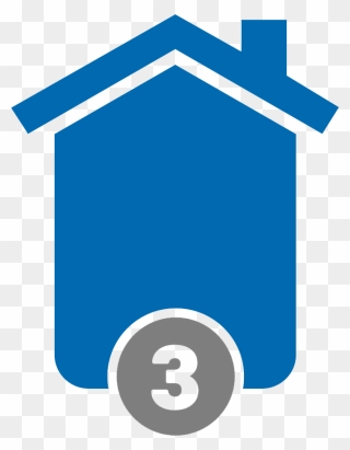 Blue House With Long-term Supplies Call To Action Clipart