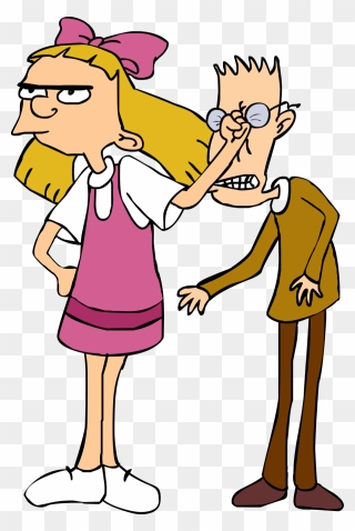 Helga Punching Brainy - Brainy Hey Arnold Clipart