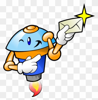 Robot Mascot Delivering Mail - Funny Writing Clipart - Png Download