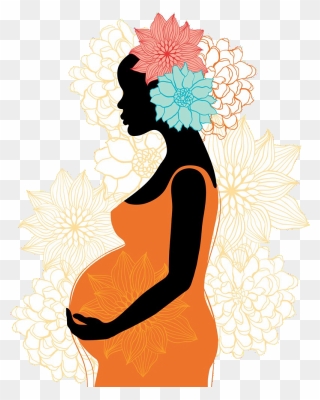 Illustration Of A Pregnant Woman Wearing An Orange - Illustration Clipart