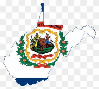 West Virginia Flag Map Clipart