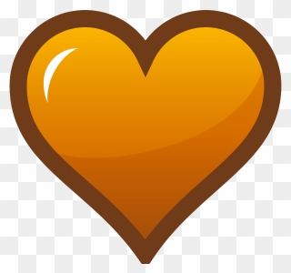 Favorite, Heart, Selected, Love, Orange - Heart Clipart Orange - Png Download