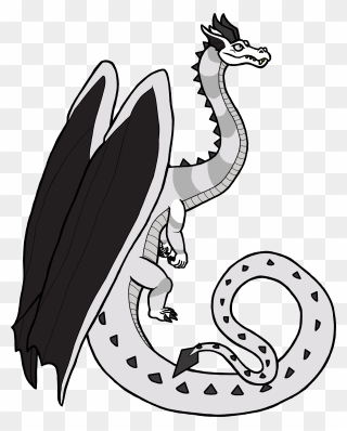 A Diamond Regent Dragon With The White Color Morph - Cartoon Clipart