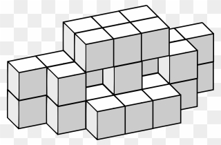 Cube Three-dimensional Symmetry Space Soma Puzzle Clipart - Cubo De Soma Figuras Blanco Y Negro - Png Download