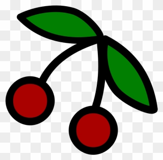 Cherries Fruit Icon Vector Drawing - Cartoon Cherry Png Clipart