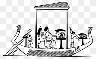 Line Art,recreation,art - Ancient Egypt Boats Drawing Clipart