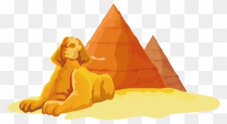 Great Sphinx Of Giza Egyptian Pyramids - Egypt Pyramids Vector Png Clipart