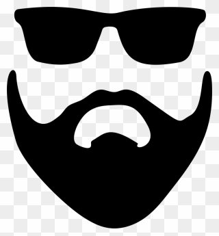 Beard Silhouette Clip Art - Beard And Sunglasses Clipart - Png Download