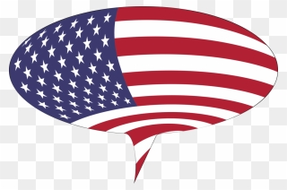 Flag Of The United States,circle,line - Speech Bubble With Flag Png Clipart