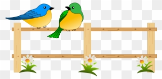 Forgetmenot Fences And Birds - Birds In Garden Clipart - Png Download