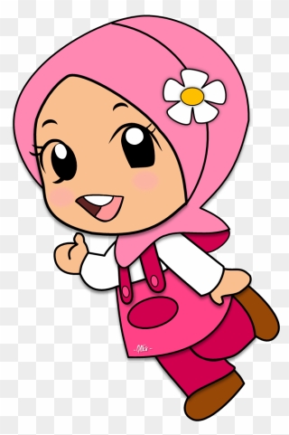 Bocah Clipart Pencil And In Color Bocah Clipart - Muslim Girl Clipart - Png Download