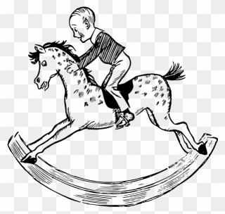 Rocking Horse Image - Child On A Rocking Horse Drawing Clipart