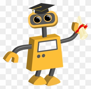 Robot With Graduation Cap Clipart