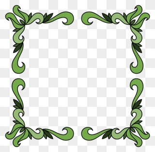 Green Vegetable Corners Mirror Wall Sticker Clipart