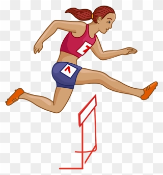 Track And Field Athlete Clipart - 100 Metres Hurdles - Png Download
