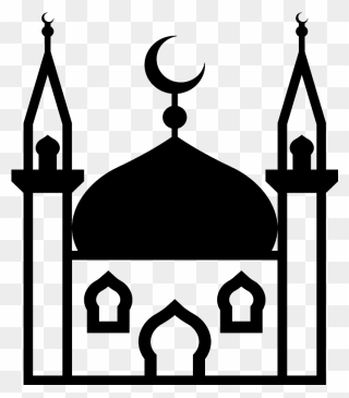 Mosque Emoji Clipart - Mosque Emoji Black And White - Png Download