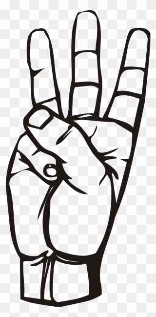 W Sign Language Clipart - Png Download