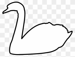 Line Art,water Bird,coloring Book - Clipart Of Swan Black And White - Png Download