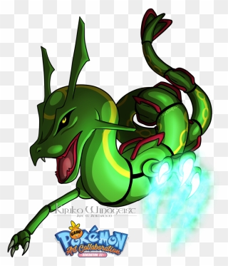 Rayquaza Using Dragon Claw Clipart
