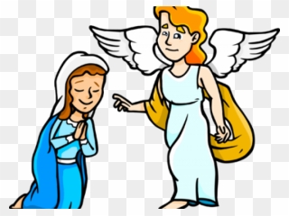 Mary And Angel Gabriel Clipart - Png Download