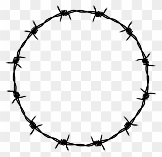 Leaf,symmetry,fence - Barbed Wire Circle Png Clipart