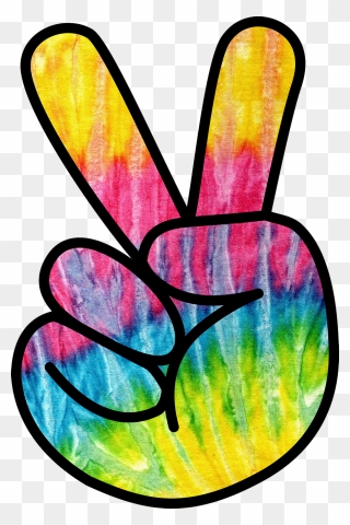 Colorful Hand Sharing Peace Sign - Hippie Peace Sign Hand Clipart