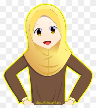 Transparent Hijab Png - Muslim Girl Easy Drawing Clipart