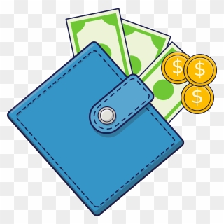 Wallet With Cash And Coins - Wallet Clipart - Png Download