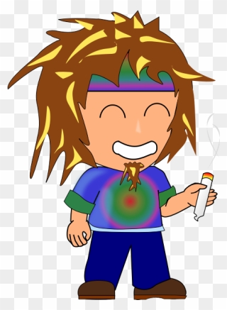 Vector Image Of Hippie Kid With A Joint - Hippy Clip Art - Png Download