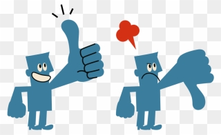 Two Characters, One With Thumbs Up Sign, One With Thumbs - Redes Social El Comentario Clipart