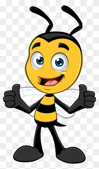 Bee Two Thumbs Up - Little Bee Hero Clipart