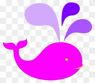Pink And Purple Clip - Purple Whale Clipart - Png Download