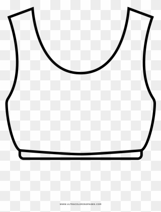 Sports Bra Coloring Page - Line Art Clipart