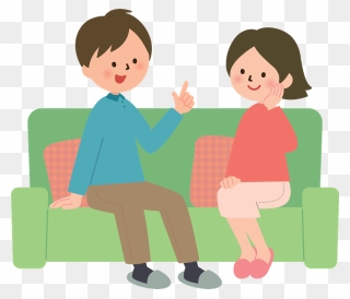 Couple Sofa Clipart - ソファー に 座る イラスト - Png Download