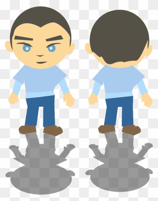 Back, Blue, Boy, White, Shadow, Sky, Shirt, Front - Black Boy Clipart - Png Download